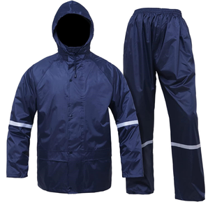 Traje Impermeable de 3 Piezas Personalizado de Alta Visibilidad, Chaqueta y Peto Reutilizables de Poliéster y PVC, Amarillo, para Senderismo y Camping - Product Image 3