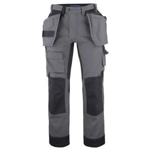 Men’s Custom Workwear Pants in Gray Fit <b>Cargo</b> <b>Trousers</b> with Adjustable Waist And Premium Comfortable Everyday Wear - Product Image 1