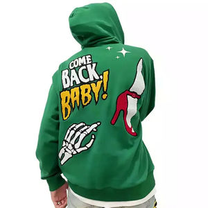 Sudadera con Capucha para Hombre, Personalizada con Logotipo, 100% Algodón, Forro Polar, Bordado Chenille, Ecológica, Resistente al Viento, Lisa, con Bolsillo, para Invierno - Product Image 2