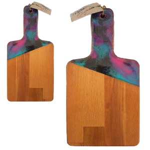 Planche à découper en bois de designer en résine époxy, prix de gros, planche à découper en bois de cuisine à grain, planche à découper en bois personnalisée, bloc à fromage en bois - Product Image 5