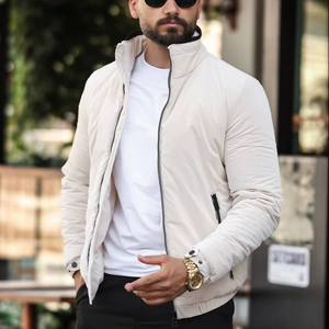 Chaqueta informal de invierno con relleno de lana para hombre, abrigo impermeable con estampado a la moda, capucha, bolsillos con cremallera, ropa de abrigo acolchada cálida de talla grande - Product Image 1