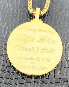 Pendentif photo personnalisé Collier médaillon à mémoire ronde-Pendentif de grande taille de style Hip Hop pour hommes et femmes - Product Image 2