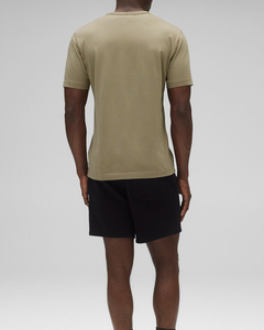 Camiseta minimalista caqui de alta calidad con cuello redondo para hombre, algodón suave, cómoda, elegante, esencial para todos los días, transpirable, de punto suave - Product Image 2