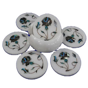 ที่รองแก้วหินอ่อนหรูหราแบบแฮนด์เมดแผ่นรองจานดีไซน์ลายใบไม้แบบล้างทำความสะอาดได้จากผู้ผลิตอินเดีย - Product Image 1