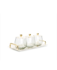 Moderno 3 cuencos con 1 bandeja Juego de servir uso para el hogar jardín cama habitación de invitados restaurante y bar, etc. - Product Image 5