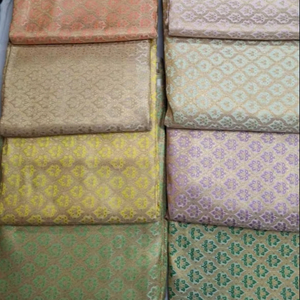 Art Silk Brocade Jacquard Fabric with Floral Weave for Blouses Dresses Traditional Outfits <b>Curtains</b> and Upholstery - Product Image 1