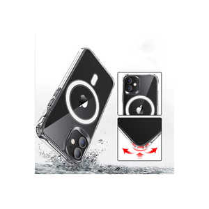 <b>Wireless</b> <b>Charging</b> Magnetic Clear <b>Case</b> for iPhone 12 Shockproof Silicone TPU Cover Electroplate PC Phone Protector 14 Plus - Product Image 2