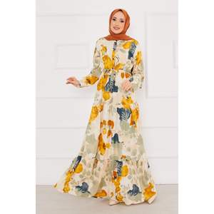 ชุดเดรสเรียบง่ายลายดอกไม้มิ้นท์ชุดเดรสเอ็มไพร์ยาวถึงพื้นสไตล์โบฮีเมียนที่ยั่งยืนสำหรับใส่ทำงานผู้หญิงทางการงานปาร์ตี้ XS - Product Image 1