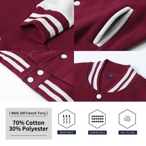 Blouson universitaire personnalisable pour homme en laine de haute qualité, style Y2K, avec manches en chenille véritable, coupe fine, style urbain - Product Image 6