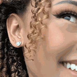 Boucles d'oreilles Moissanite en argent sterling | Boucles d'oreilles en forme de cœur en or blanc 18 carats, Boucles d'oreilles en argent sterling 925 pour femmes avec Moissanite - Product Image 3