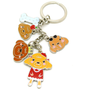 Llaveros Personalizados de Aleación de Zinc con Diseño de Perro Adorable, Estilo Vintage, de Dibujos Animados, de Moda, Giratorios y con Esmalte Suave - Product Image 1