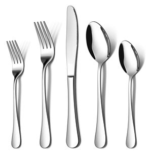 New Design Hammered Texture Handle Cutlery Set with <b>Silver</b> Mirrored Sustainable Metal Flatware Sets Stainless Steel <b>Top</b> Demand - Product Image 6