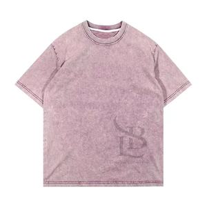 เสื้อยืดผู้ชายผ้าฝ้าย100% แนววินเทจซักได้ใส่สบายเสื้อยืดโอเวอร์ไซส์สำหรับผู้ชาย - Product Image 2