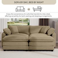 Canapé cloud en tissu, canapé modulaire sectionnel, canapé confortable en peluche profonde avec 2 poufs et 2 oreillers