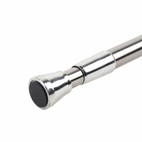 Tringle de Douche Télescopique en Acier Inoxydable, Barre à Tension Réglable, Sans Perçage, Résistante à la Rouille pour Salle de Bain