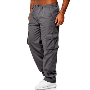 Pantalones informales de algodón transpirable para hombre europeo, pantalones de trabajo de tela de sarga con cordón, senderismo, deportes al aire libre, multibolsillo - Product Image 6