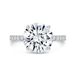 Anillo de Compromiso con Diamante Cultivado en Laboratorio de Corte Redondo de 1.6 Quilates, Certificado IGI, Oro Blanco/Amarillo/Rosa de 14 Quilates, Estilo U-Pave, Joyería Fina - Product Image 2