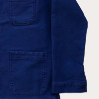 Chemise-veste de travail en toile bleue pour homme, col rabattu, coupe classique, couleur unie, poches, vêtements d'automne