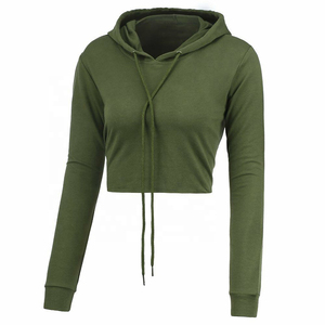 Sudadera informal con capucha recortada de algodón 100% para mujer con diseño de doble cremallera Servicio OEM disponible para mujeres - Product Image 5