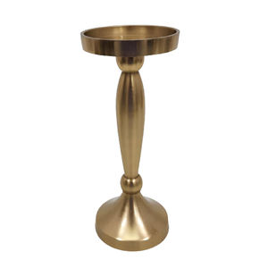 เชิงเทียนตกแต่งทำจากอลูมิเนียมโบราณที่วางเทียนแบบแท่งสีทองมีสีเขียวดีไซน์ทันสมัย - Product Image 3