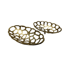 Ensemble de bols et plateaux en aluminium de forme ovale moderne, nouveau Design de bols et plateaux en métal, designs anciens et uniques - Product Image 1