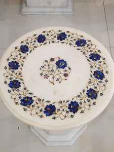 Serenity โต๊ะทรงกลมสไตล์ดั้งเดิมเฟอร์นิเจอร์หินกึ่งมีค่าสำหรับห้องนั่งเล่น - Product Image 6