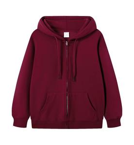 Sudadera con capucha de patrón sólido bordado estilo otoño informal para hombre de gran tamaño 100% algodón bolsillo de canguro invierno básico con capucha - Product Image 5