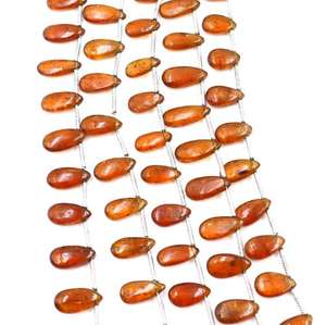 Orange Kyanite Teardrop Pear Shape Beads 8 Inch Smooth Natural Gemstone for Jewelry Making <b>Stone</b> Beads - Product Image 5