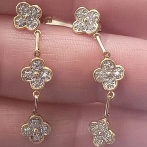 925 <b>Silver</b> Round Brilliant Cut Moissanite Diamond Drop <b>Earrings</b> Vintage Style for <b>Weddings</b> Parties & Gifts - Product Image 1