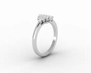 Anillo de compromiso de diamante cultivado en laboratorio redondo de oro de 14K, anillo de boda de diamantes de racimo, anillo nupcial de oro minimalista, regalo de aniversario - Product Image 5