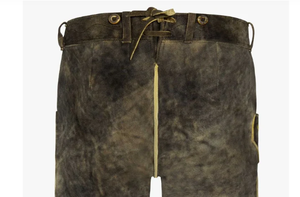 High Quality Bavarian <b>Slim</b> <b>Fit</b> Trousers for <b>Men</b> Genuine Goat Suede Leather Lederhosen in Octoberfest Style New Price 2025 - Product Image 6