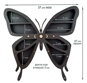 Butterfly Home Decor <strong>Dark</strong> Butterfly Crystal Display <strong>Wood</strong> <strong>Shelf</strong> - Product Image 3