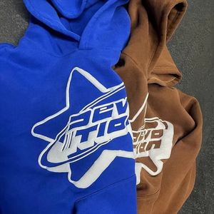 Sudadera con capucha negra para hombre con logotipo personalizado al por mayor, moda de manga larga, algodón, ODM, OEM personalizado, estampado en relieve con patrón 3D - Product Image 3