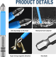 TOOLJOY Embouts de tournevis magnétiques OEM en acier, hexagonaux 1/4'' 50MM 100MM, embouts Phillips antidérapants pour impact, DIY