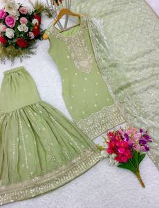 Designer Party Wear Heavy Chinon Silk Top-Sarara y Dupatta - Product Image 4