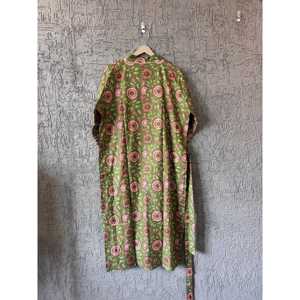 Kimono de Algodón con Estampado Floral, Túnica de Playa Estilo Indio para Traje de Baño - Product Image 4