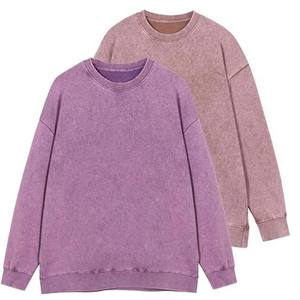 Sudaderas Extra Grandes para Hombre al por Mayor, Ropa Urbana Vintage, Cuello Redondo, Lavado Ácido, Sudaderas Básicas para Hombre, Ropa OEM 100% Algodón - Product Image 4