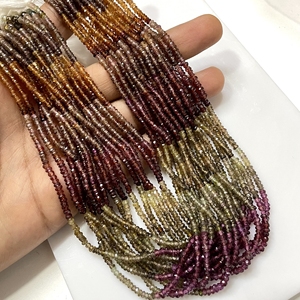 Tundru Naturel Grenat Facettes Rondelle Forme Perles En Gros Perles De Pierre pour La Fabrication De Bijoux - Product Image 1