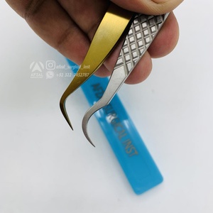 Gancho y Estilo Universal, pinzas para pestañas de acero inoxidable sostenibles, doradas para pinzas de agarre de fibra, mango rosa, CNC personalizado - Product Image 5