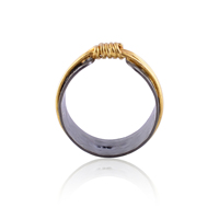 Anillo de Eternidad de Dos Tonos en Plata de Ley 92.5 Chapado en Oro de 18K con Engaste de Bisel, Anillo de Lujo para Mujer |   Joyería para Bodas y Fiestas