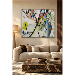 Impression sur toile Fida Kandinsky Blue Piece avec formes colorées - Product Image 5