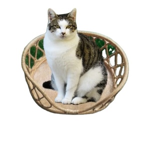 ที่ขายดีที่สุดคุณภาพสูงเตียงหวายธรรมชาติสําหรับสุนัขและแมวทอมือสบายสุนัขและแมวน่ารักเฟอร์นิเจอร์เตียงตะกร้าสัตว์เลี้ยง - Product Image 2