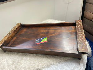 Bandeja de Servir de Madera Hecha a Mano de Alta Calidad, Diseño Único de Ratán, Apta para Lavavajillas y Microondas, Excelente Mano de Obra, Falak World - Product Image 2