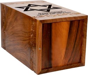 Estrella de David Urna de cremación de madera Urna funeraria humana de gran tamaño con personalización - Product Image 2
