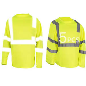 Camiseta de Seguridad con Logotipo, Camiseta de Alta Visibilidad Naranja para Construcción, para Hombre, 100% Poliéster, Reflectante, Manga Larga - Product Image 2