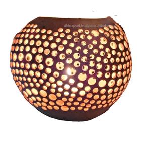 Bougie Parfum Moderne Fait Main Bohême Tropical Décor Titulaire Parfumé Votive Photophore Bol De Noël Coquille De Noix De Coco - Product Image 1