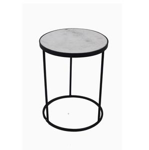 Modern White Luxury Design <b>Round</b> <b>Side</b> <b>Table</b> Handmade Iron and Marble Coffee <b>Table</b> for Living Room Home Decorative Furniture - Product Image 1
