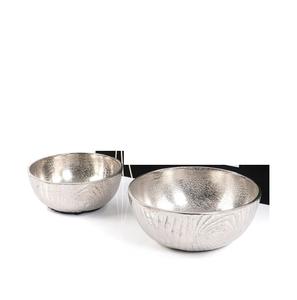 Tazón de Servir Redondo Tradicional de Aluminio Niquelado con Detalles Intrincados Grabados a Mano - Product Image 6