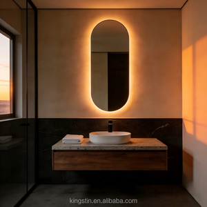 Kingstin Espejo Baño LED Inteligente Ovalado Sin Marco Pared Retroiluminado Antivaho Sensor Movimiento 3 Colores - Product Image 2