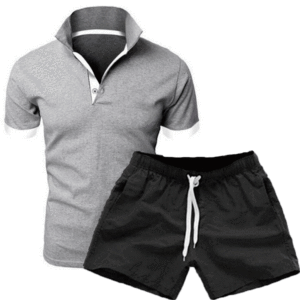 Nouvel ensemble d'été 2023 pour homme : T-shirt respirant grande taille à manches courtes + short, ensemble 2 pièces, polo ajusté à revers, taille américaine - Product Image 6
